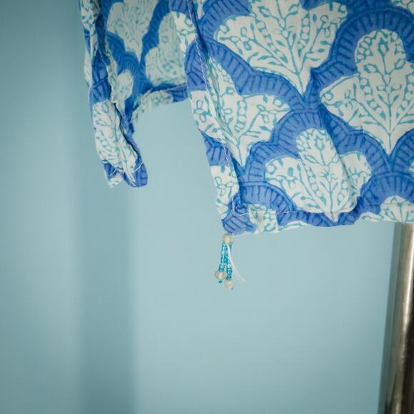 Roberta Roller Rabbit Size Small S Blue Scallop Shell Print Tunic Cover Up Dress - Picture 2 of 8